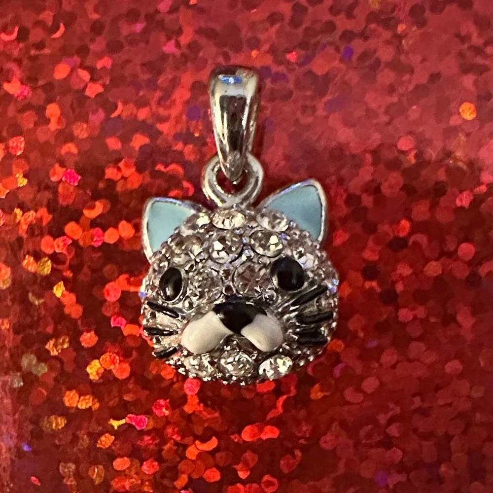 Crystal Cat Pendant Charm